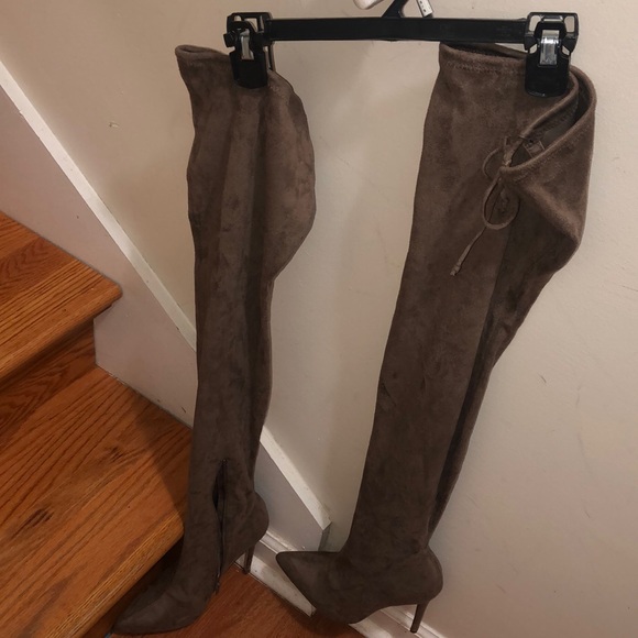 F21 Over Knee High Boots brown/tan - Picture 1 of 7